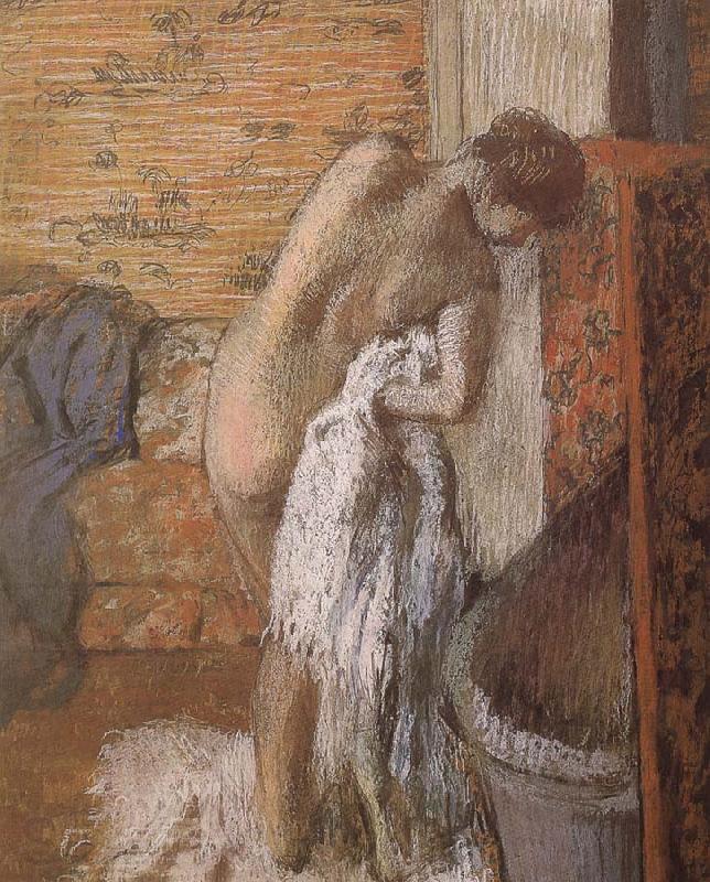 Edgar Degas woman towel off her body after  bath Norge oil painting art